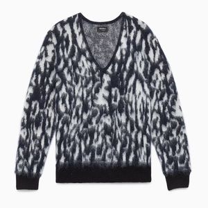 TALULA Deep V Mohair & Wool Sweater